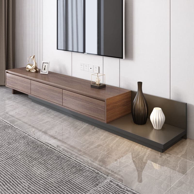 Modern Minimalist Retractable TV Stand Extendable Media Console with 3