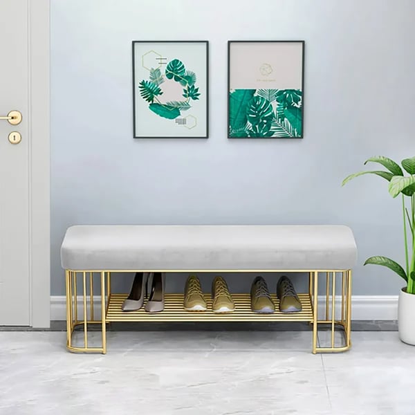 http://furnifure.com/cdn/shop/files/ModernGrayEntrywayBenchwithShoeStorageVelvetUpholsteredwithGoldFrameandShel_10.jpg?v=1693537709