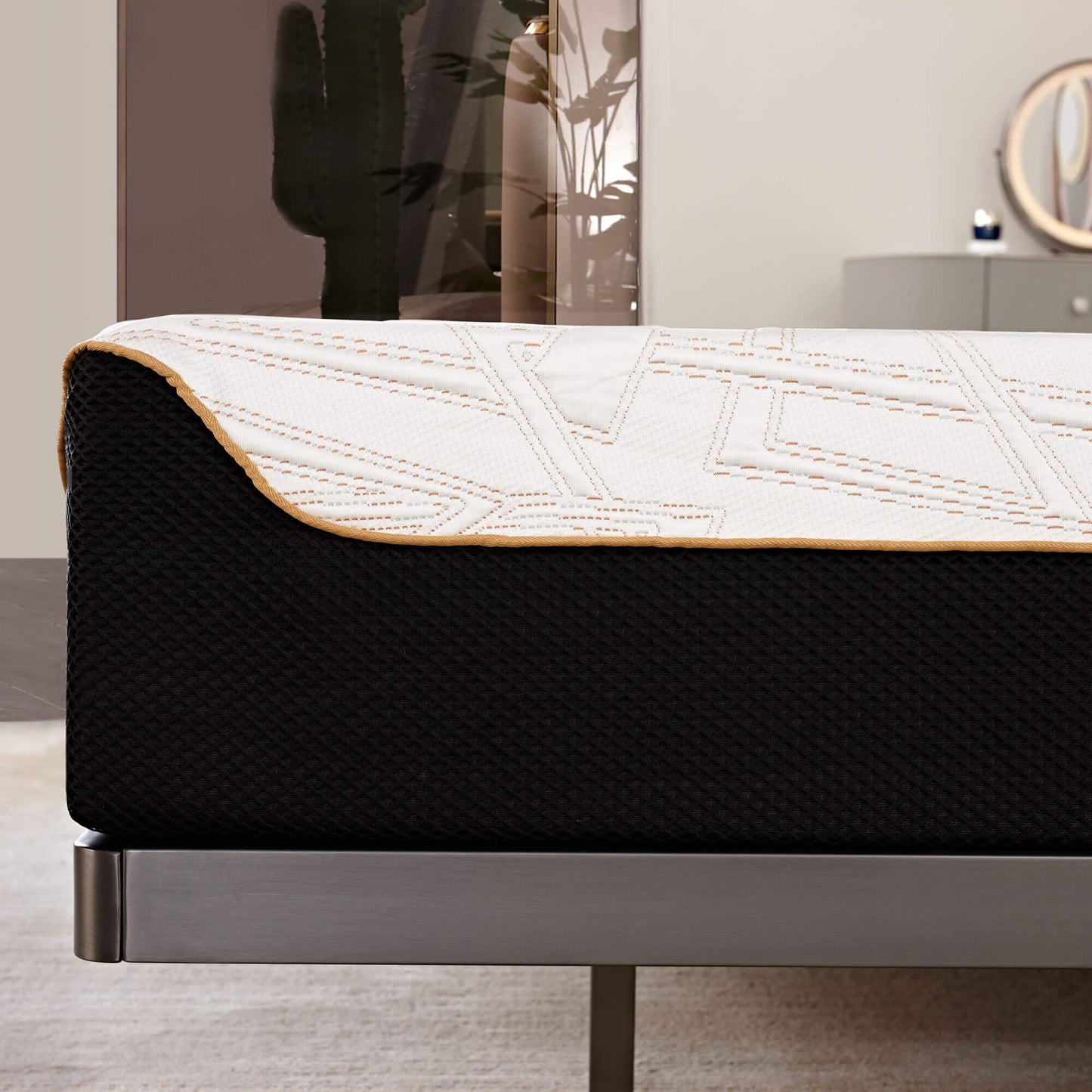 Matelas triple couche en mousse à mémoire de forme rafraîchissant et respirant avec tissu en soie glacée – Restez frais et confortable tout l'été.