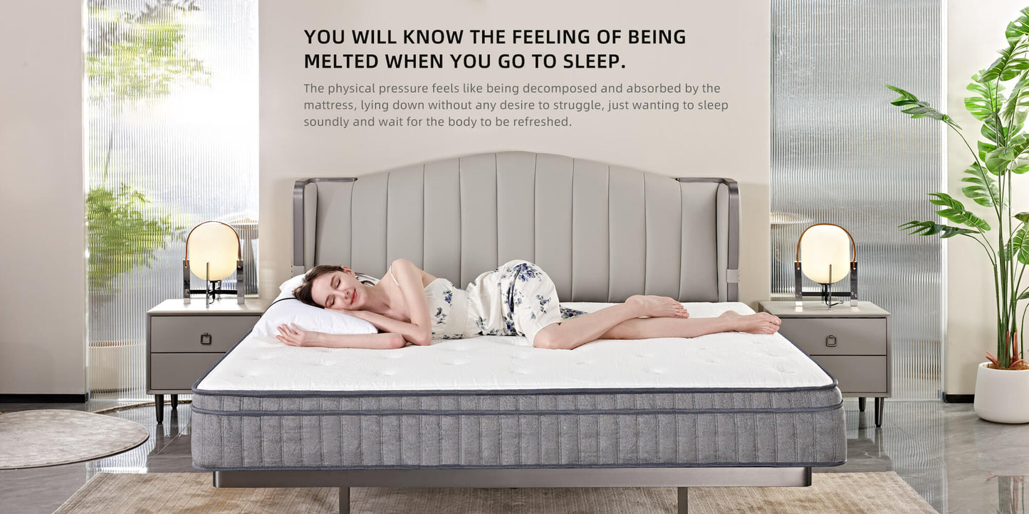 Zero-feeling Breathable Roll-Packed Compressed Mattress with Independent Pocket Spring and Dynamic Sponge in Full Size Queen Size King Size