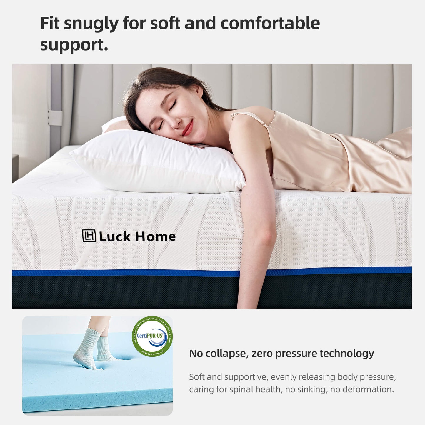 Matelas de protection scientifique de la colonne vertébrale sans pression Cloud Support - L'expérience de sommeil ultime