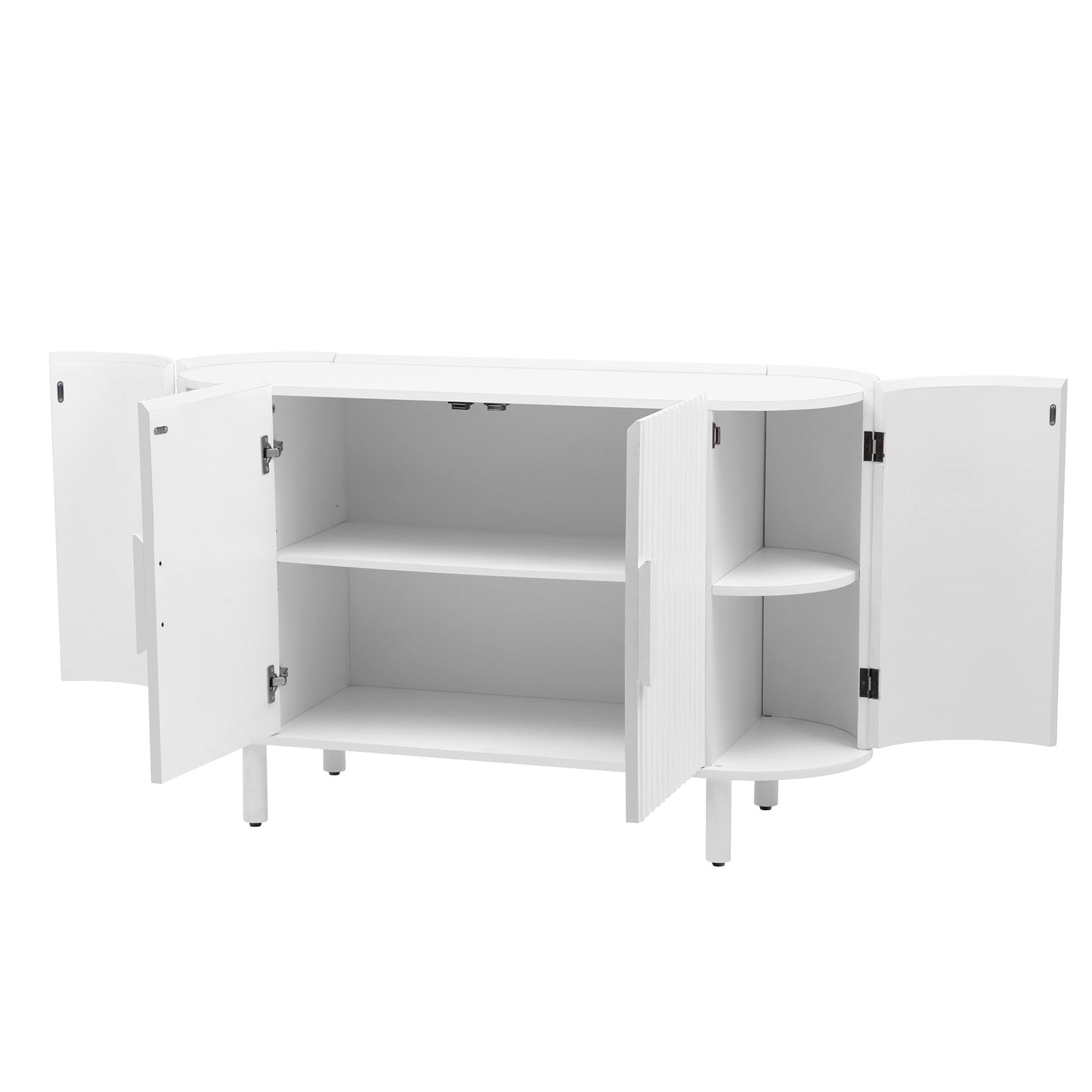 U-Style Curved Design Light Luxury Sideboard with Adjustable Shelves,Suitable for Living Room,Study and Entrance