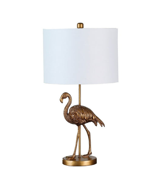 26" Matte Gold Flamingo Resin Table Lamp