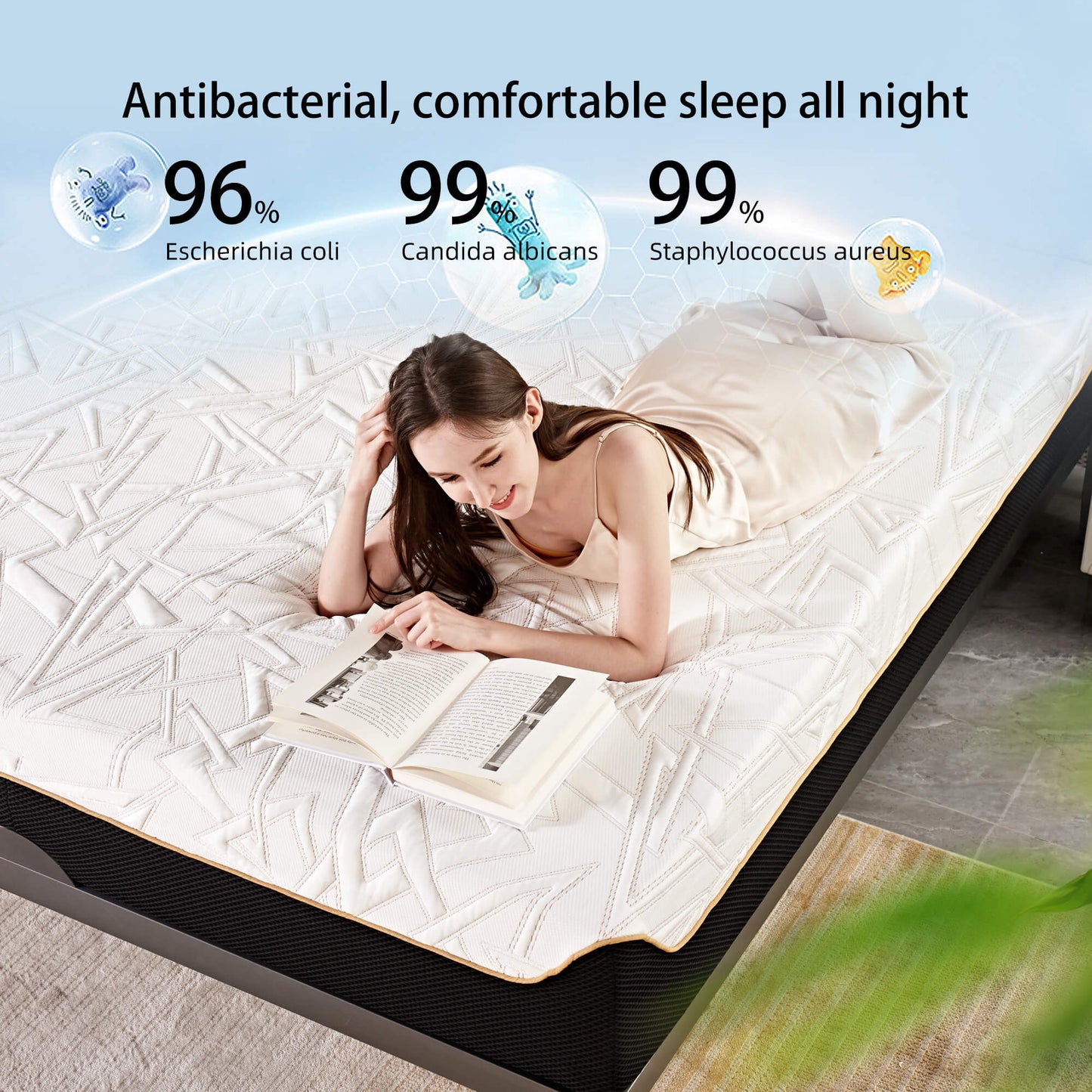 Cooling and Breathable Triple Layer Memory Foam Mattress with Ice Silk Fabric - Stay Cool and Comfortable All Summer Long