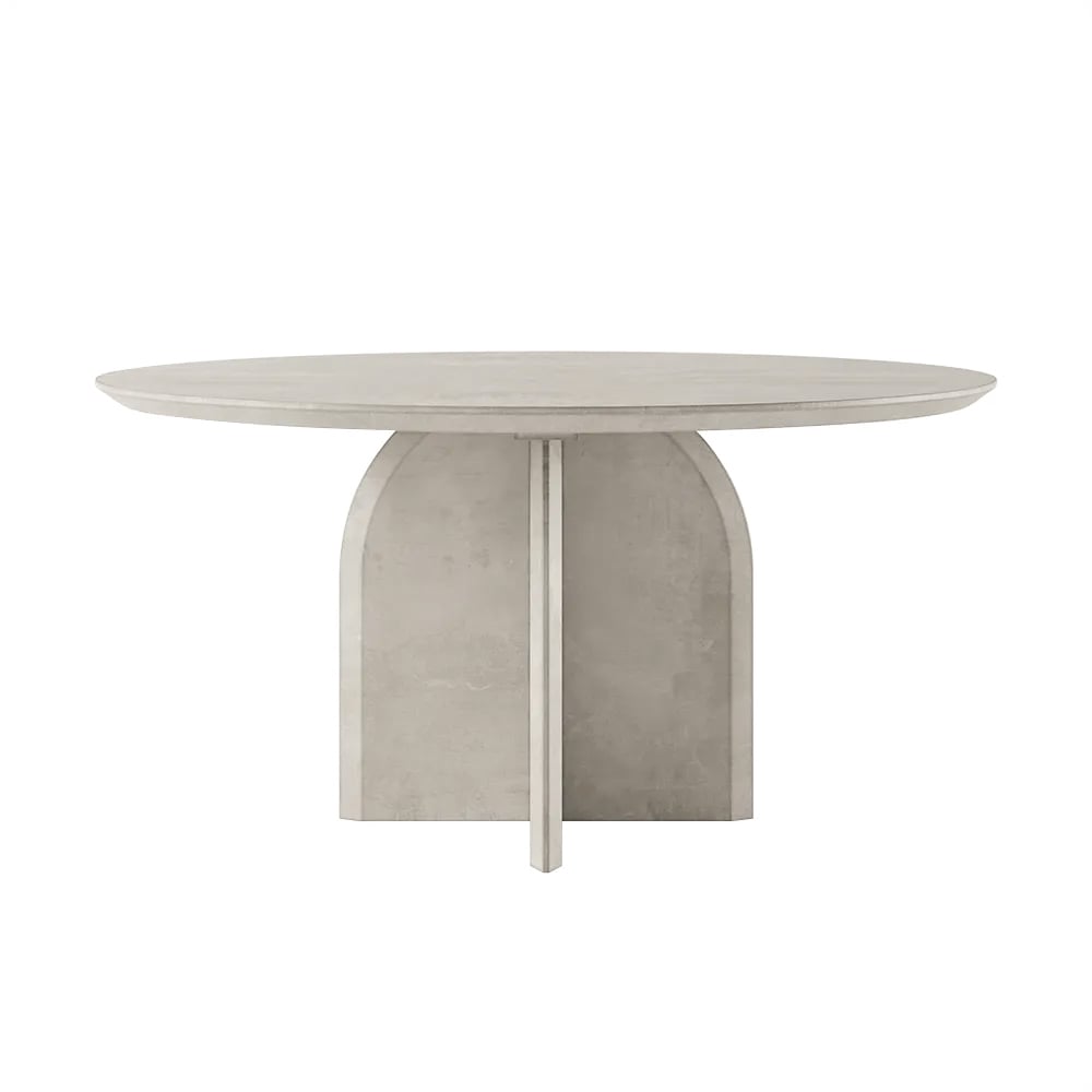 39" Modern Round Dining Table & 4 Modern Upholstered Light Gray Velvet Dining Chairs