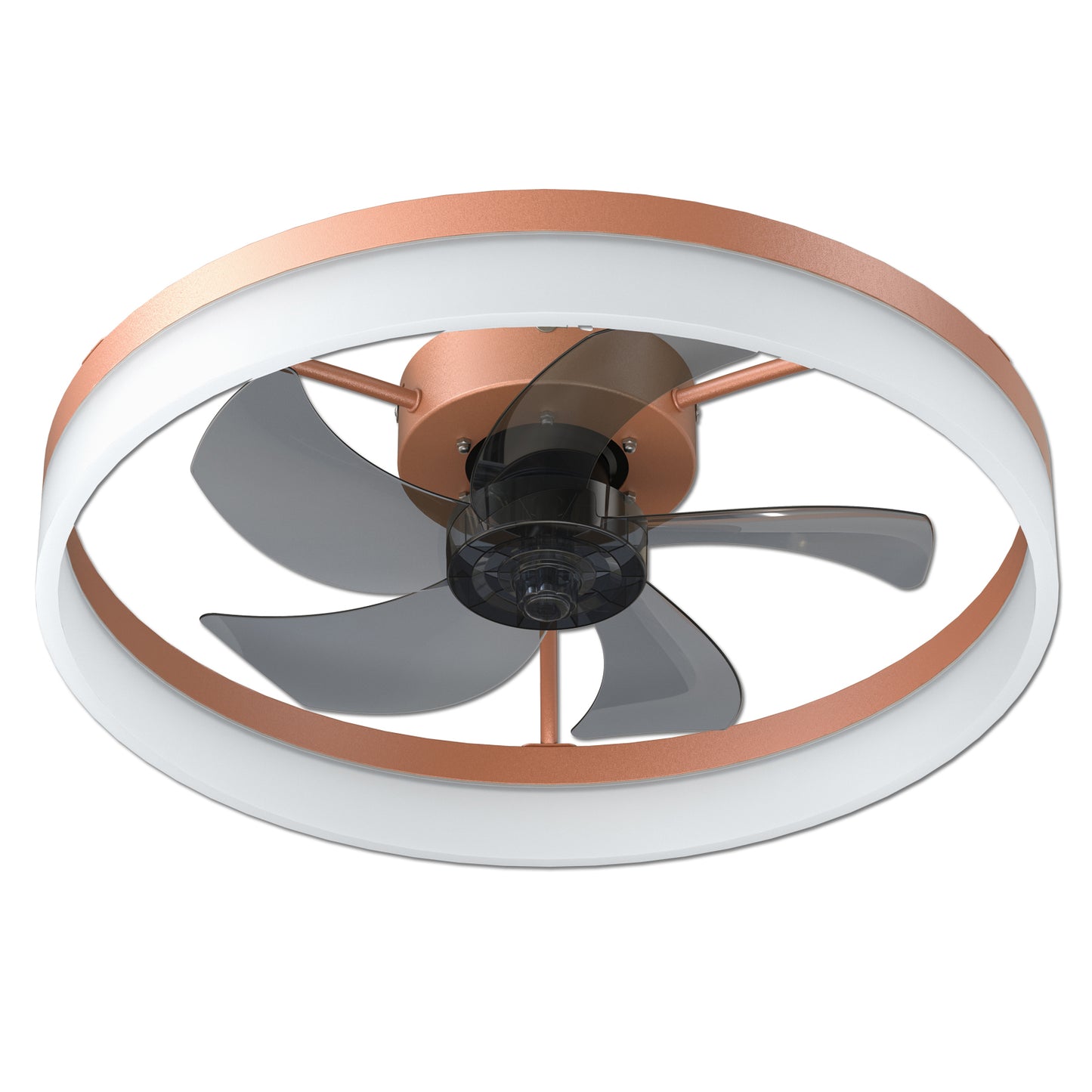 Sleek Rose Gold Ceiling Fan with Dimmable LED Lights - Embedded Installation for a Modern Look