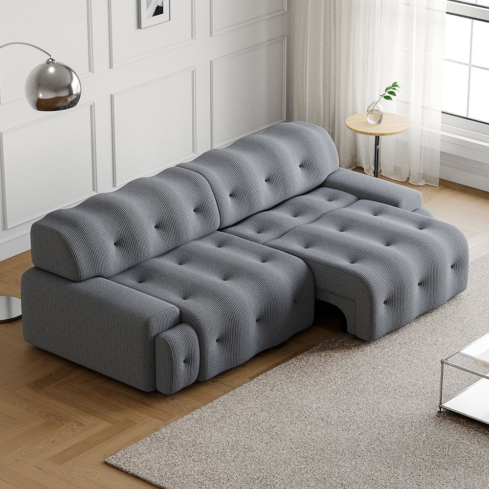 101" Gray Modular Sectional Sofa 5 Seater Modern Reversible Sleeper Sofa