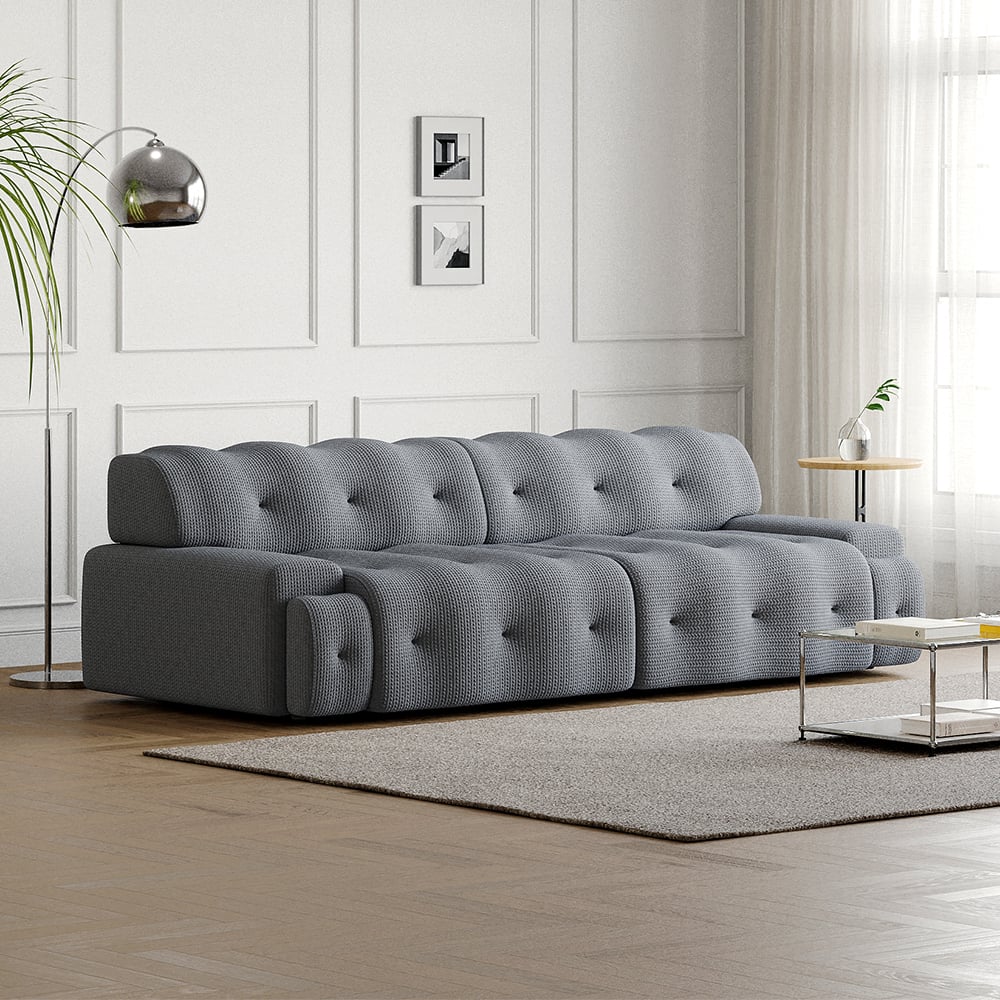 101" Gray Modular Sectional Sofa 5 Seater Modern Reversible Sleeper Sofa