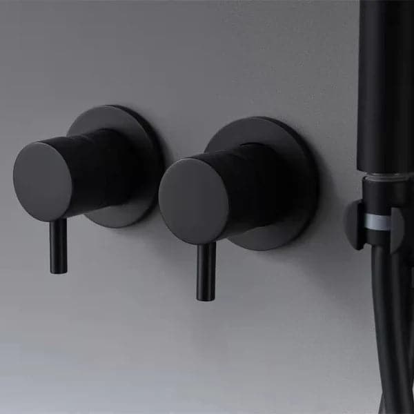 Système de douche mural rond noir 10" 2 fonctions avec douchette à main