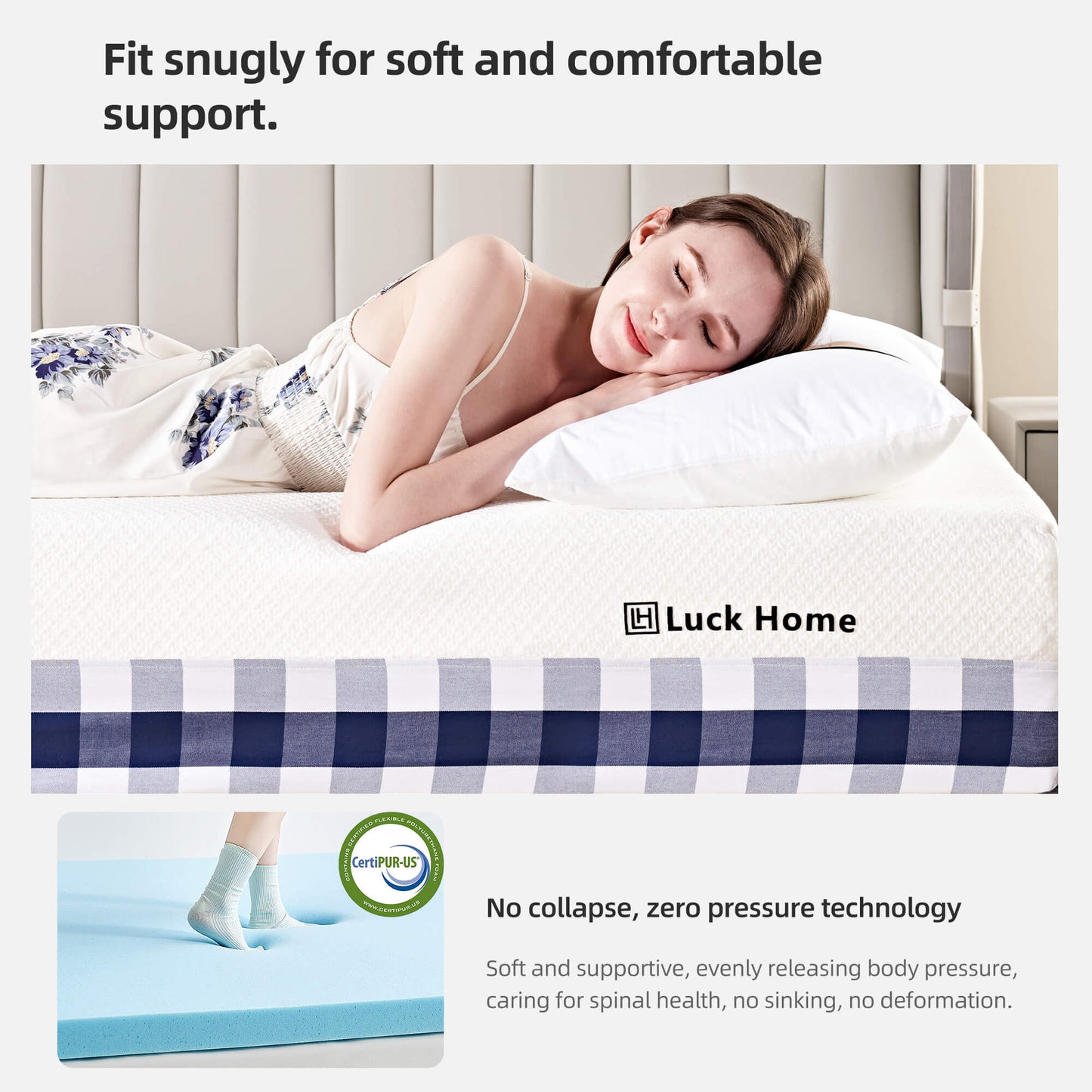 Eco-Friendly 12-Inch Cloud-Feeling Skin-Friendly Rolled Mattress in king size- Ideal for Babies in full size and elderly in queen size