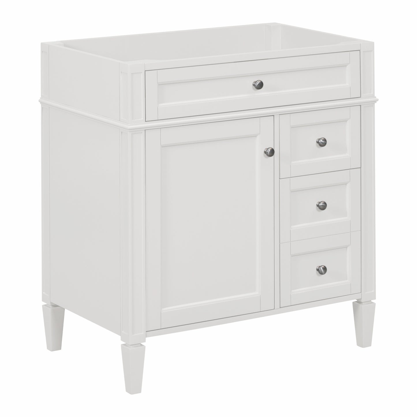 30'' Bathroom Vanity without Top Sink, Modern Bathroom Storage Cabinet with 2 Drawers and a Tip-out Drawer (NOT INCLUDE BASIN)