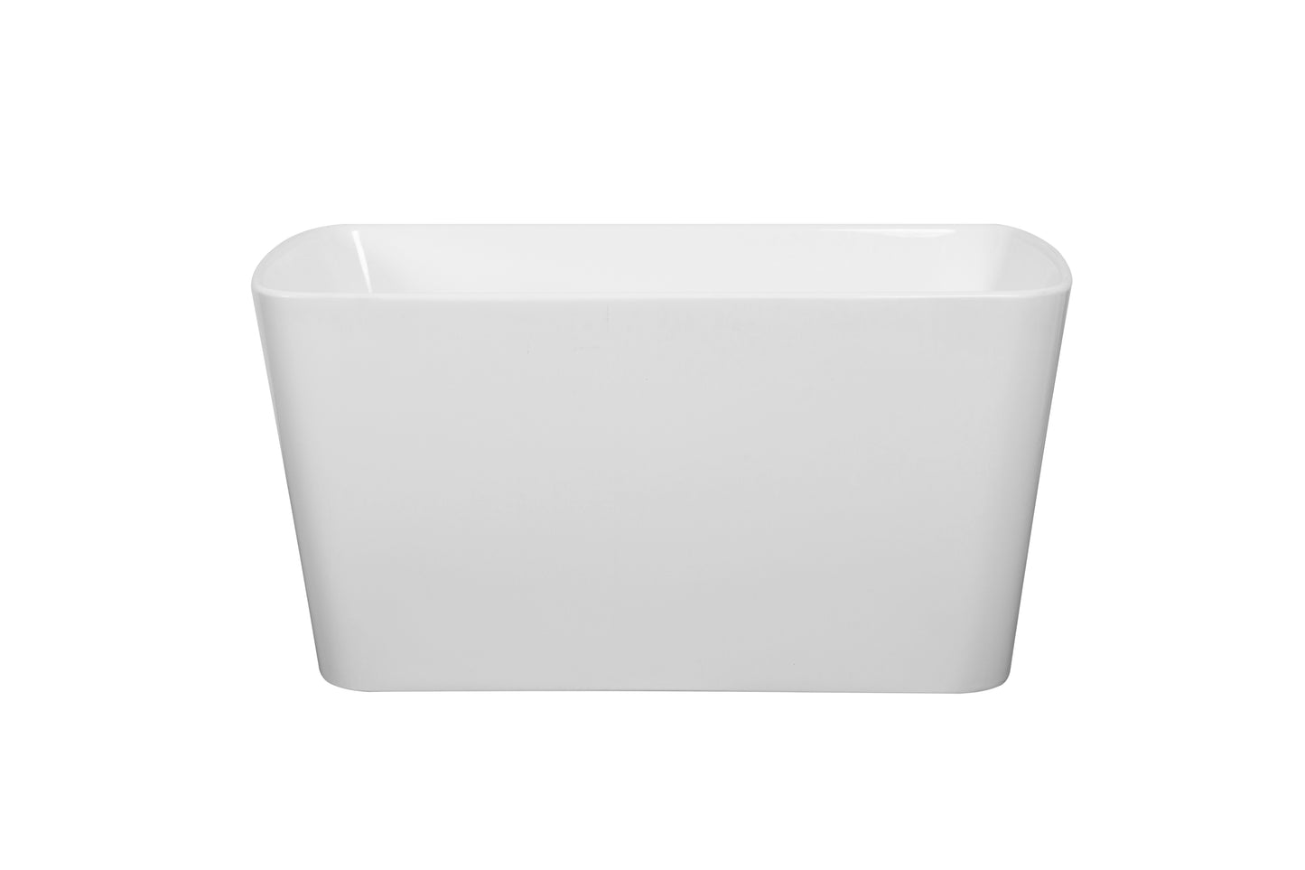 49'' Acrylic Freestanding Soaking Bathtub, Square-shape Japanese Soaking Hot Tub, Sit-In Design with Chrome Overflow and Drain for Express Delivery, Glossy White 23AMAZING-49 (W1920P179228)