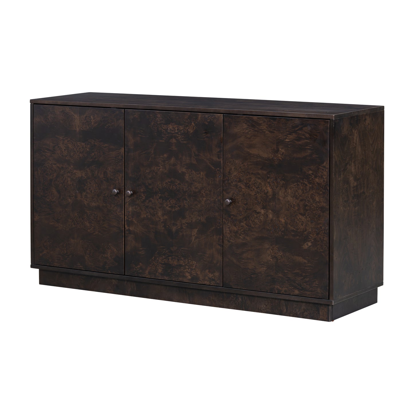 U-STYLE Wood Pattern Storage Cabinet with 3 Doors, Suitable for Hallway, Entryway and Living Rooms.