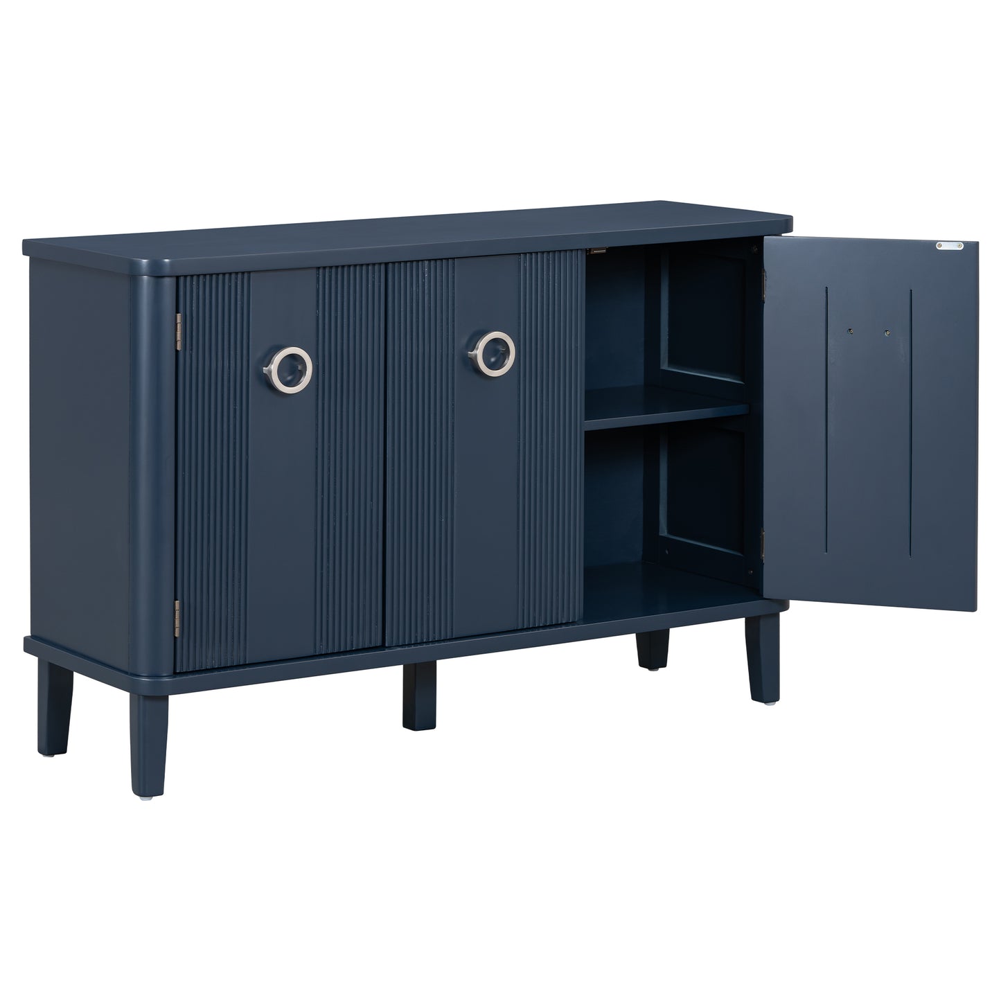 Stylish Fraxinus Mandschuric Cabinet with Adjustable Solid Wood Doors - Ideal for Study & Entrances