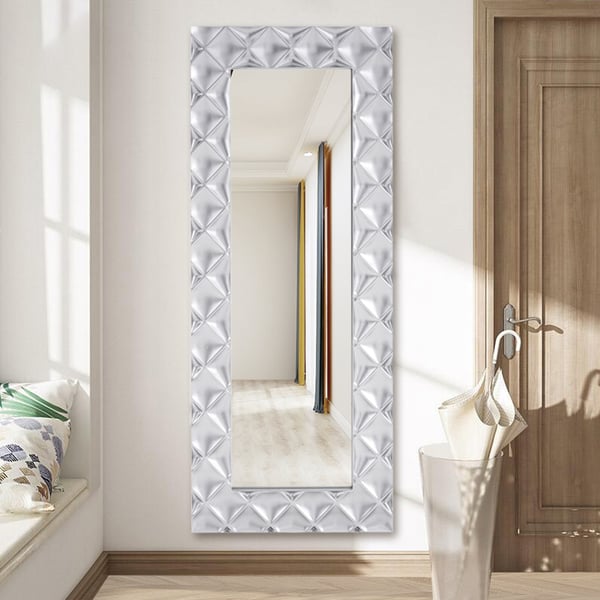 20" x 47" Modern Large Rectangle Full Length Wall Mirror Decor Art with 3D Silver Frame