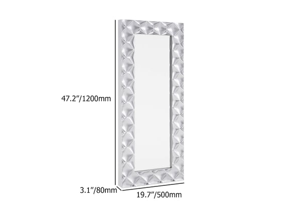 20" x 47" Modern Large Rectangle Full Length Wall Mirror Decor Art with 3D Silver Frame