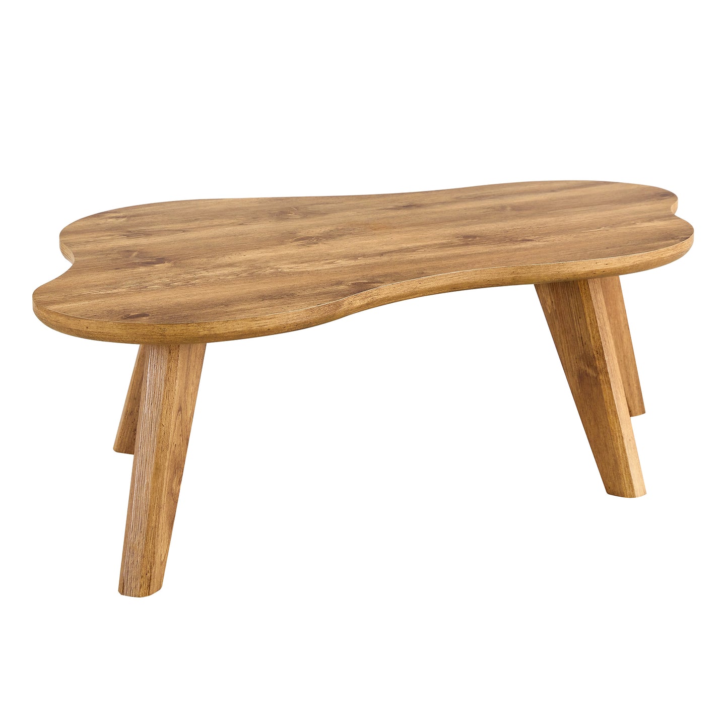 Modern Minimalist Cloud-Shaped Coffee Table with Solid Wood Legs for Living Rooms