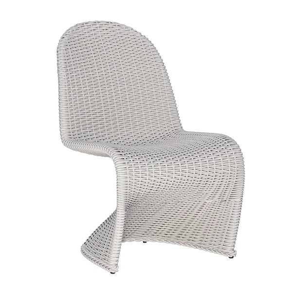 Ensemble de chaises de salle à manger d'extérieur en aluminium et rotin tressé Coastal, 2 pièces, gris
