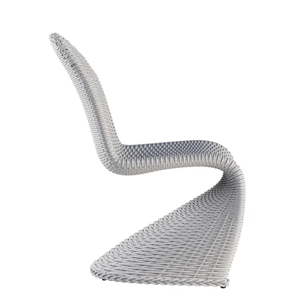 Ensemble de chaises de salle à manger d'extérieur en aluminium et rotin tressé Coastal, 2 pièces, gris