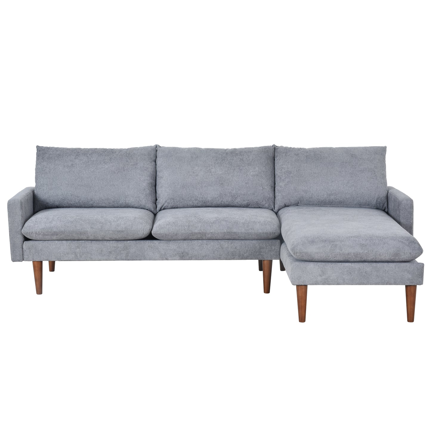 L-Shaped Sofa with Padded Cashmere: Multi-functional Design, Modern Luxury Appearance - Ideal for Living Rooms, Apartments - Easy Assembly & Maintenance,Grey