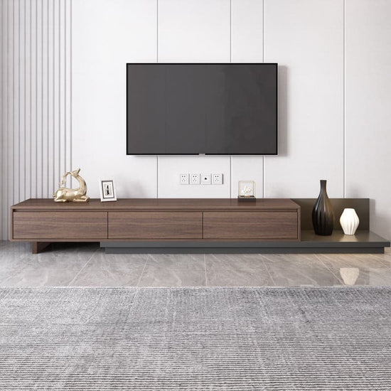 Modern Minimalist Retractable Tv Stand Extendable Media Console With 3 