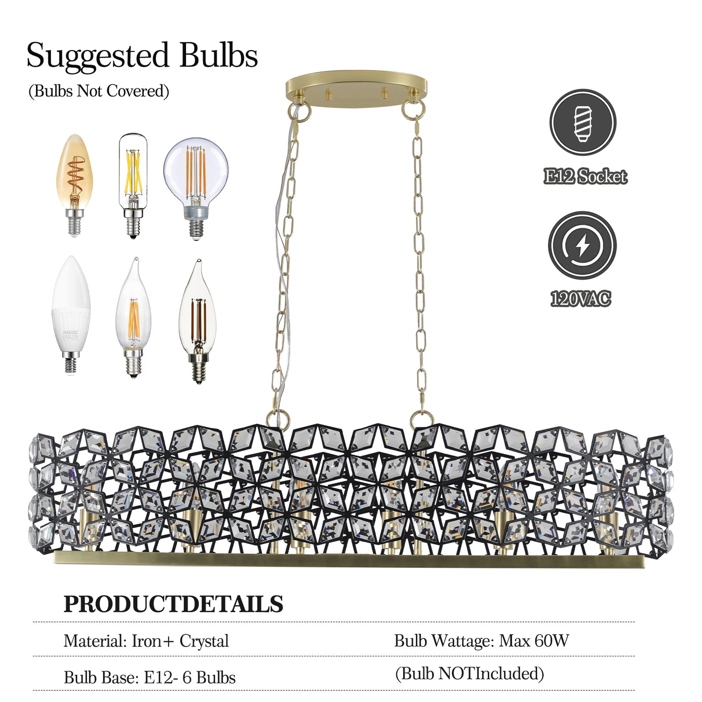 Luxury Modern Champagne Gold Oval Crystal Ceiling Chandelier - Elegant Home Lighting