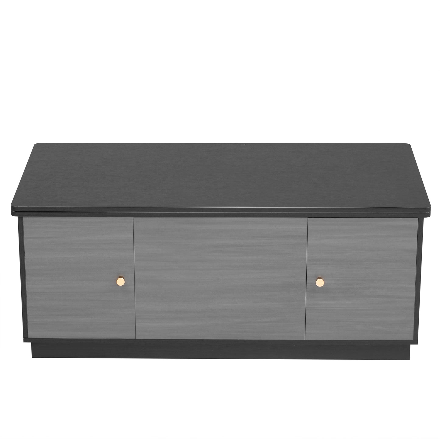 Modern Gray Multi-functional Rectangle Lift-top Coffee Table Extendable with Storage