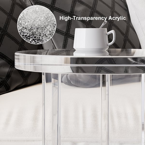 Table d'appoint ronde en acrylique transparent, table d'appoint moderne