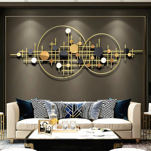 3D Glam Big Gold Round Wall Decor Unique Decorative Metal Home Hanging Art Living Room