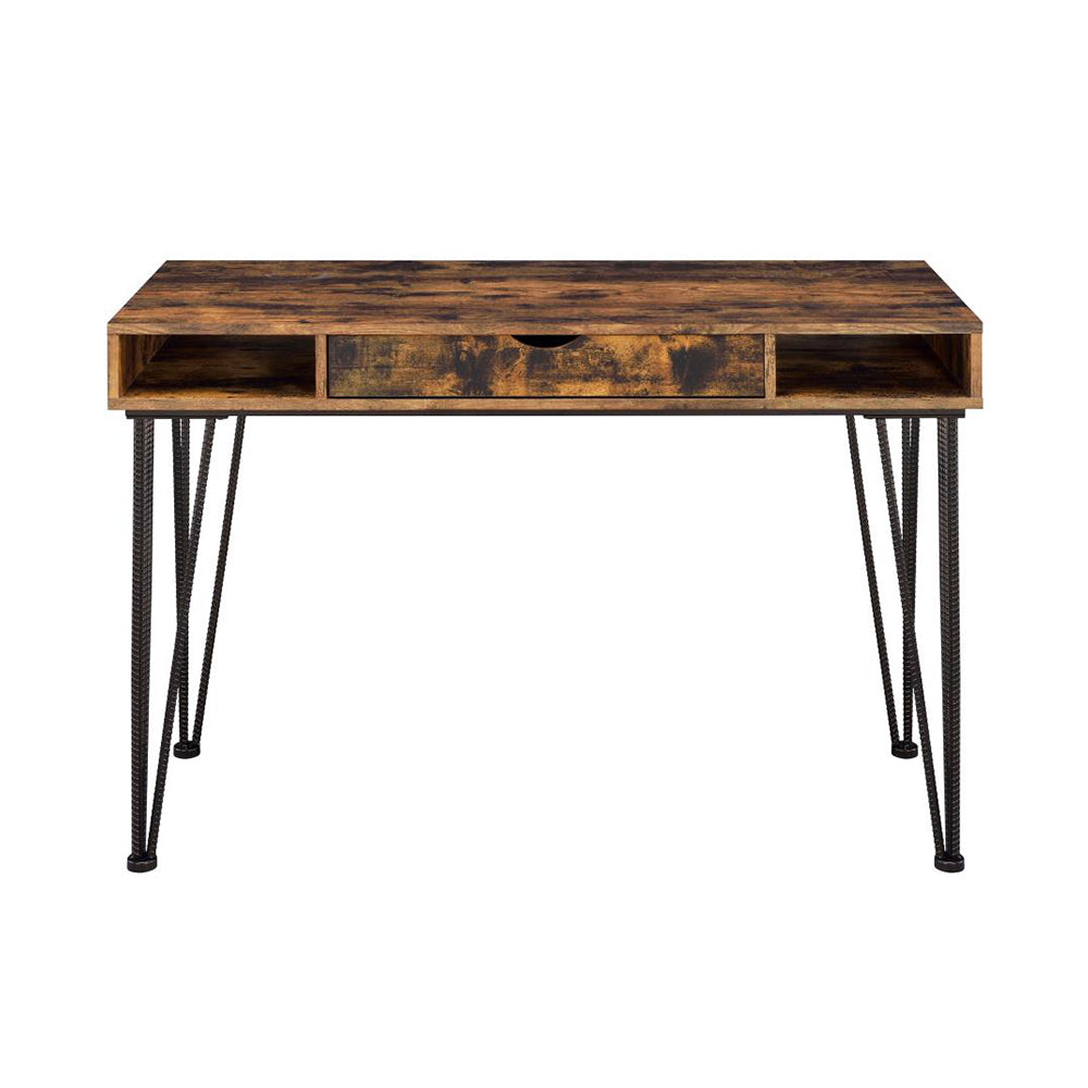 1-drawer Writing Desk in Antique Nutmeg and Dark Bronze