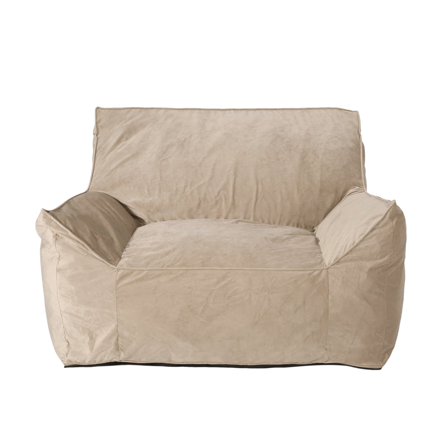 Allea Fauteuil poire en velours avec accoudoirs Taupe