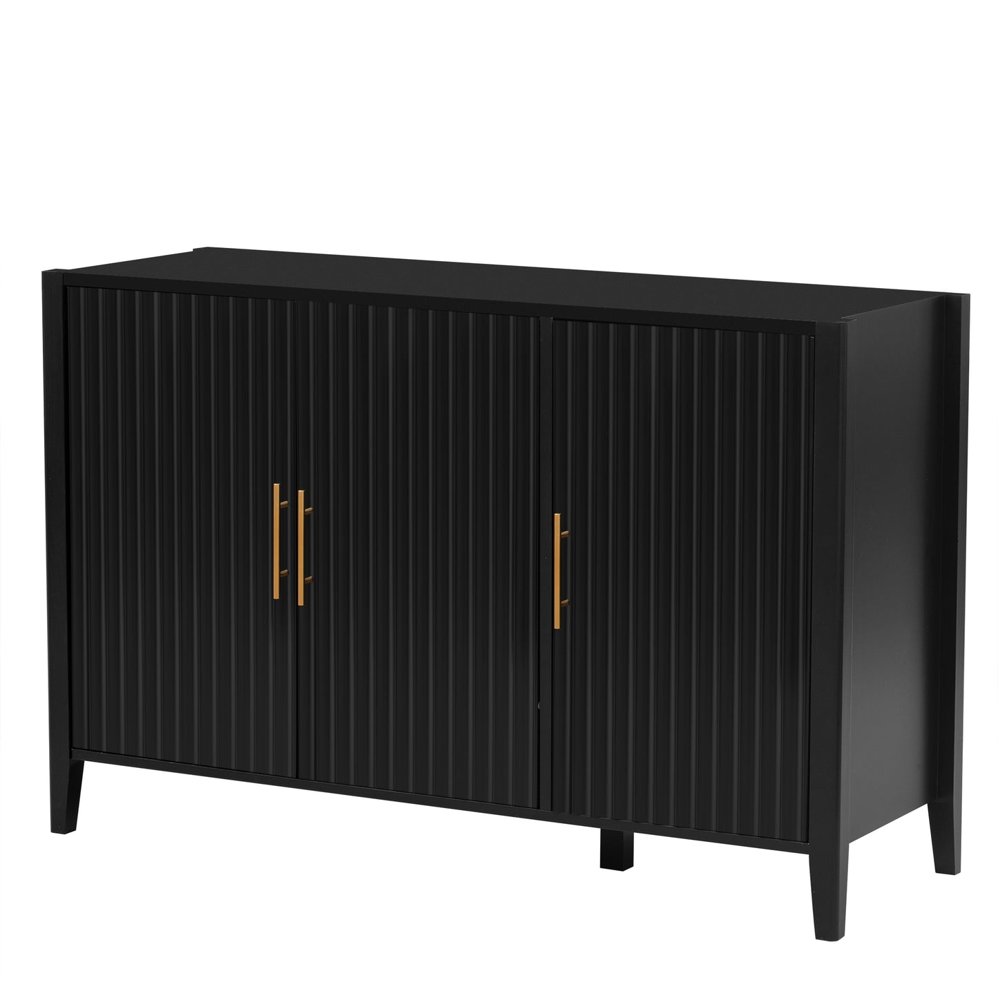 Featured Three-door Storage Cabinet with Metal Handles, Suitable for Corridors, Entrances, Living rooms, and Study rooms