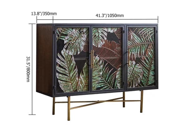 41" portes en verre trempé de surface de dessin colorées par buffet moderne de buffet