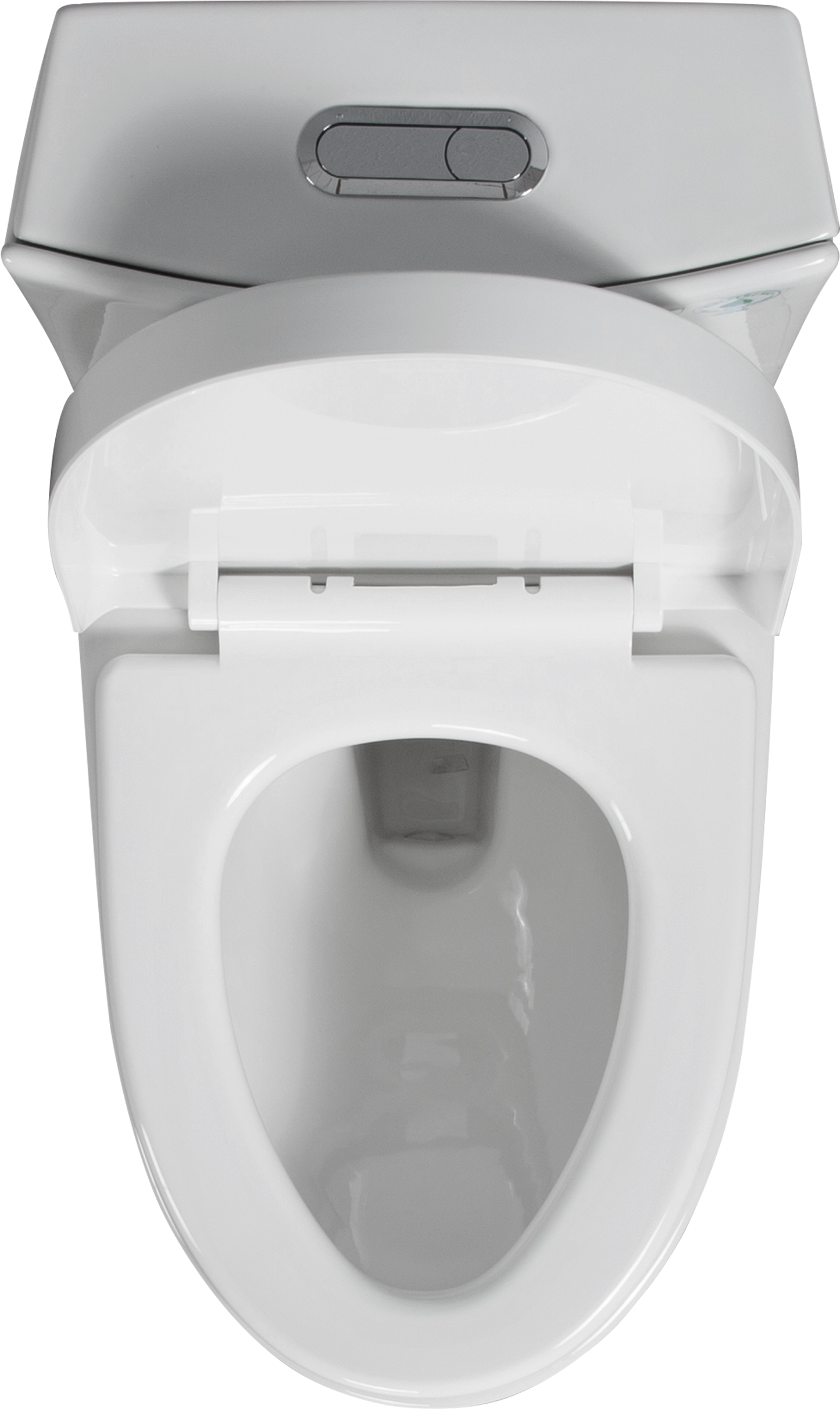 High-Efficiency 1.1/1.6 GPF Dual Flush One-Piece Toilet – Elongated Bowl with Soft Close Seat in Glossy White