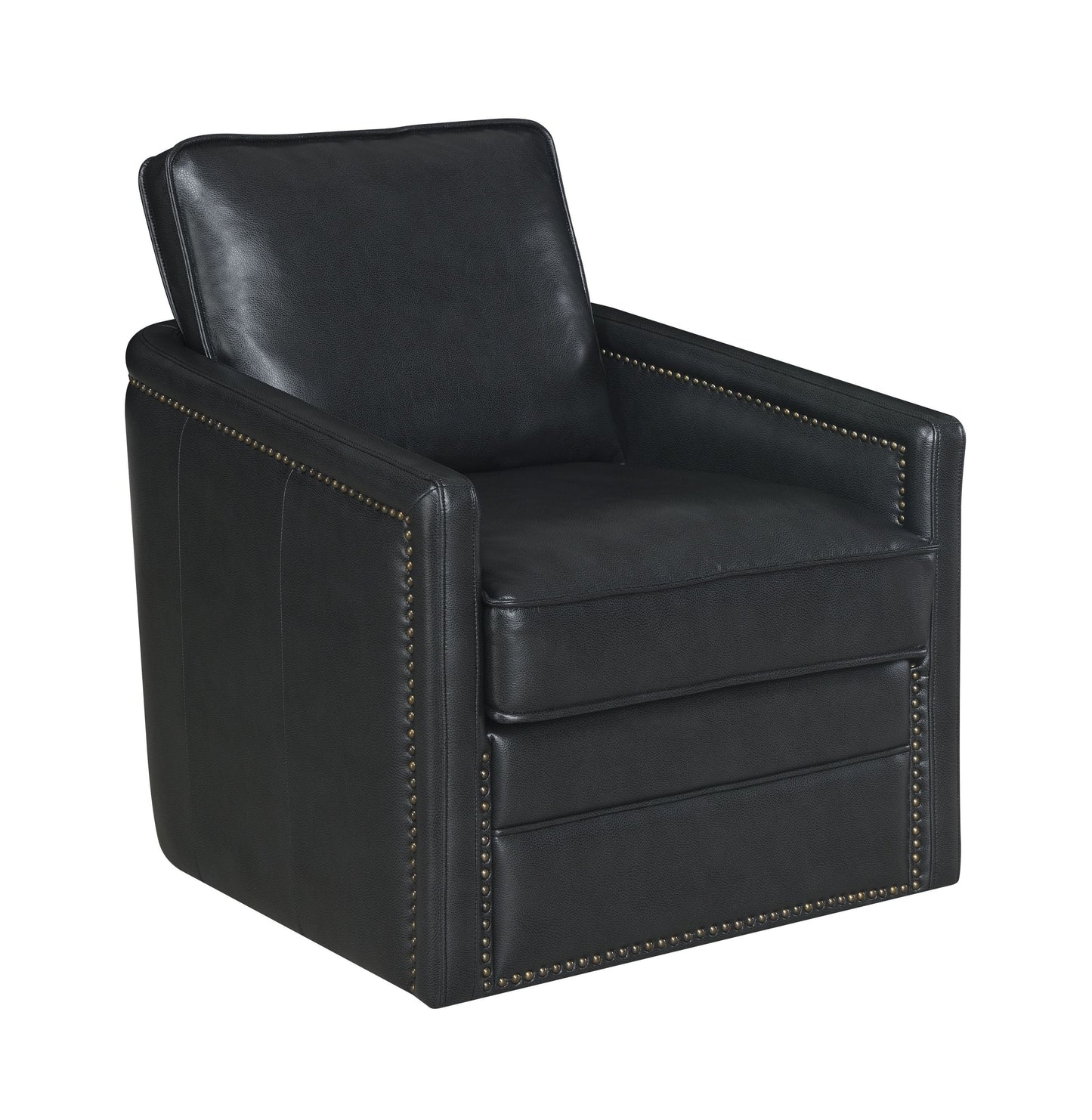 ACME Rocha Chaise d'appoint avec pivot, cuir noir Aire AC01885