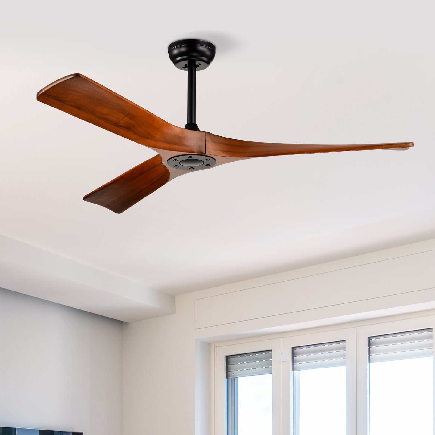 52" Ceiling Fan with Remote Control No Lights,Modern Reversible DC Motor Indoor 3 Blades Ceiling Fans for Patio Bedroom Living Room