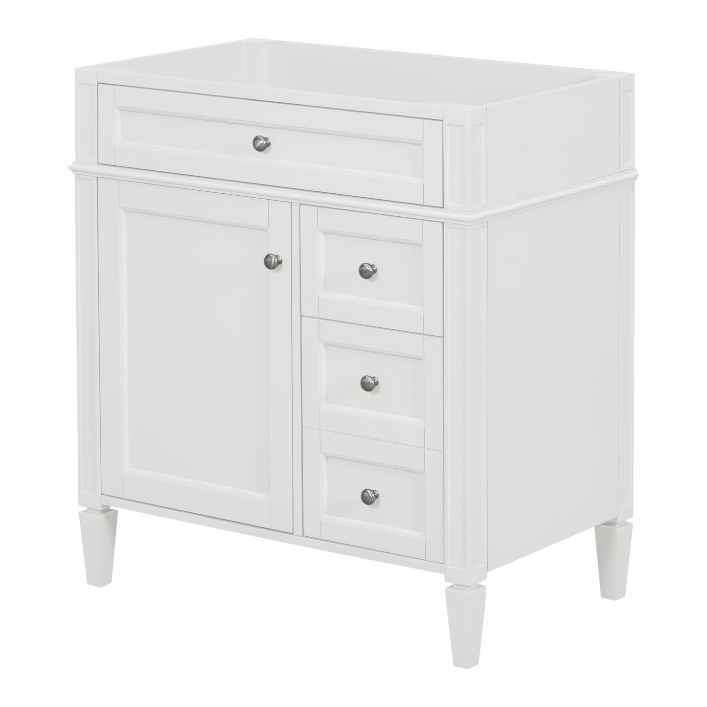 30'' Bathroom Vanity without Top Sink, Modern Bathroom Storage Cabinet with 2 Drawers and a Tip-out Drawer (NOT INCLUDE BASIN)