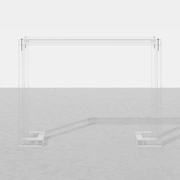 47.2" Crystal Clear Acrylic Rectangle Console Table with Glass Top