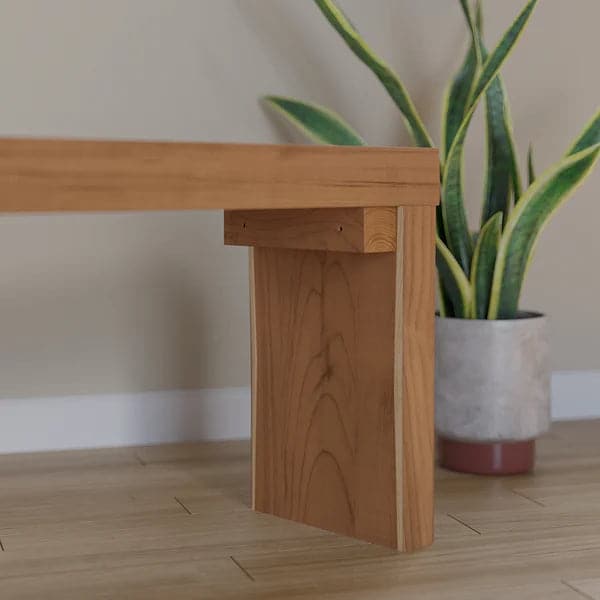 47.2" Modern Natural Wood Bench Entryway Bench Metal Legs Bench