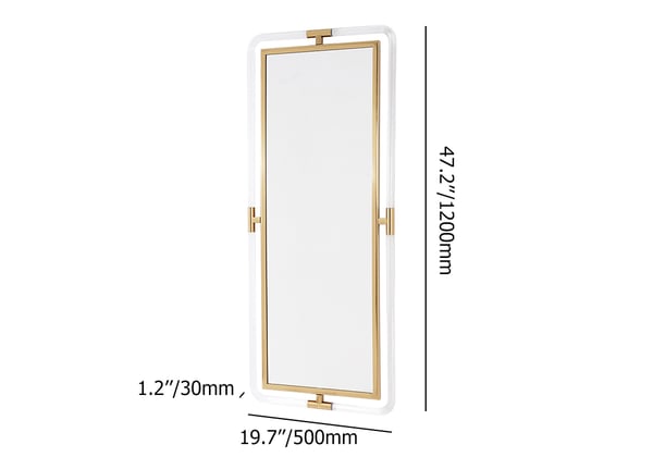 47.2"Modern Gold Full Length Large Long Wall Mirror Decor Acrylic & Metal Frame