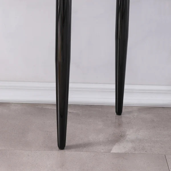 Table console étroite noire de 47,2 po, table d'entrée en faux marbre, pieds en acier inoxydable