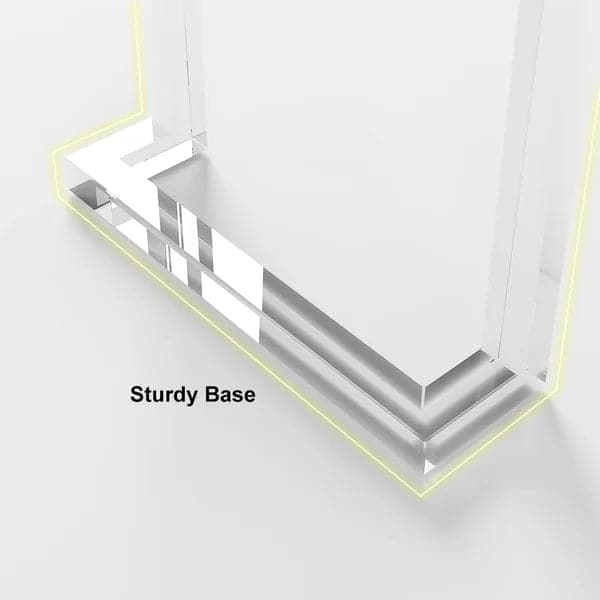 47.2" Modern Rectangular Clear Tempered Glass Office Writing Desk