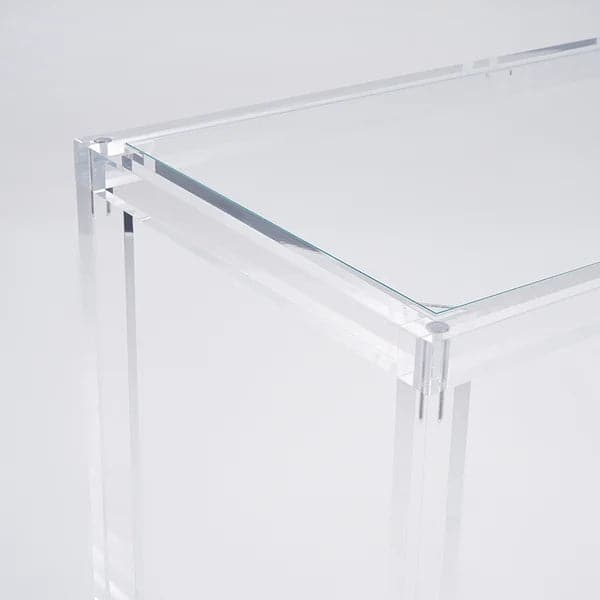 47.2" Modern Rectangular Clear Tempered Glass Office Writing Desk