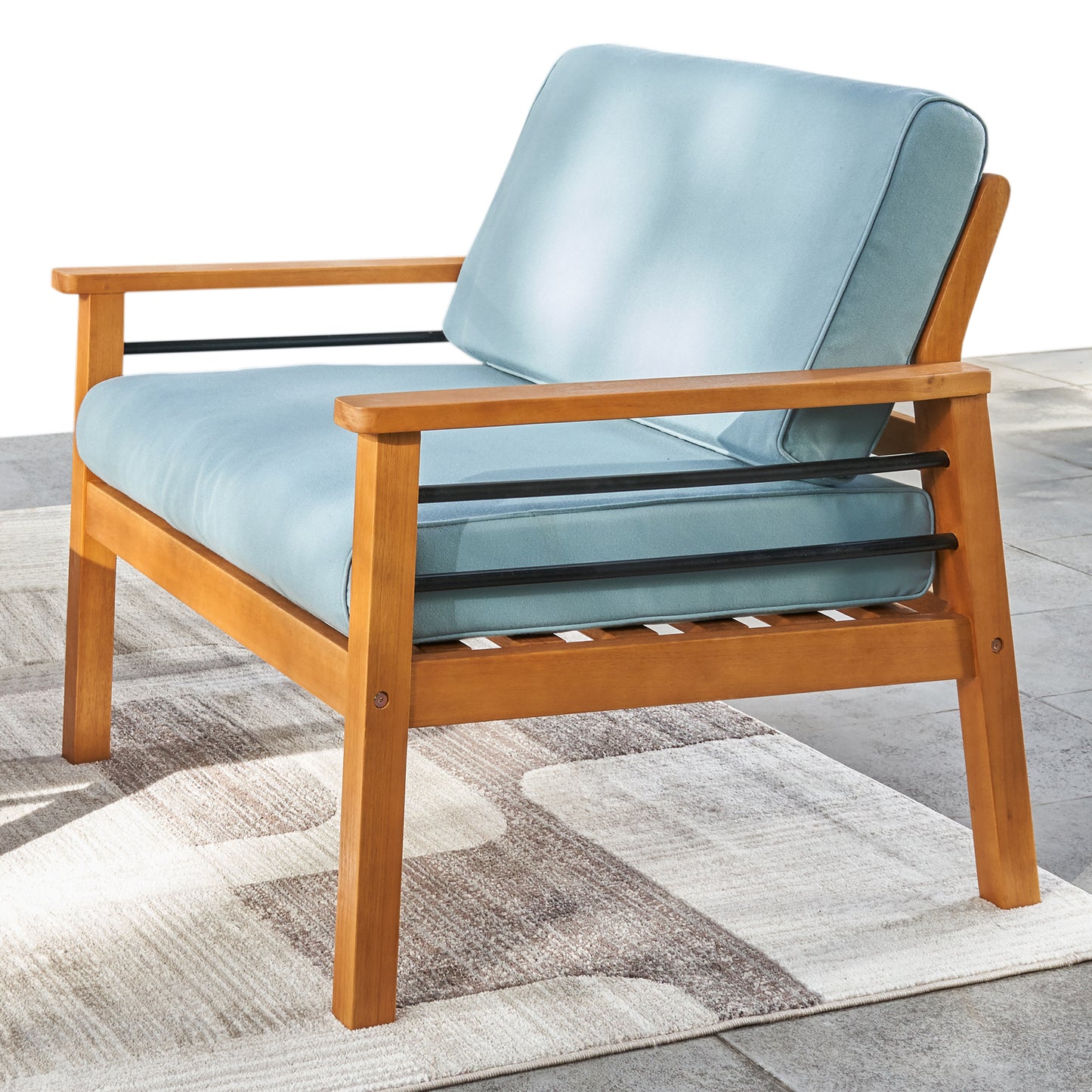 Gloucester Contemporary Patio Wood Sofa Club Chair