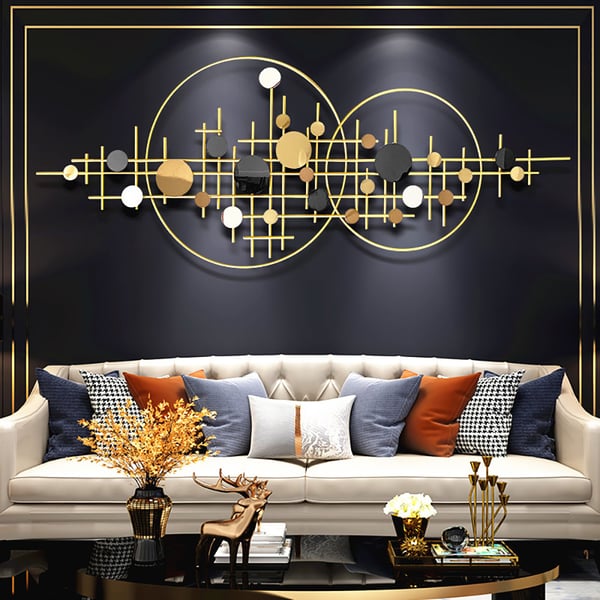 3D Glam Big Gold Round Wall Decor Unique Decorative Metal Home Hanging Art Living Room