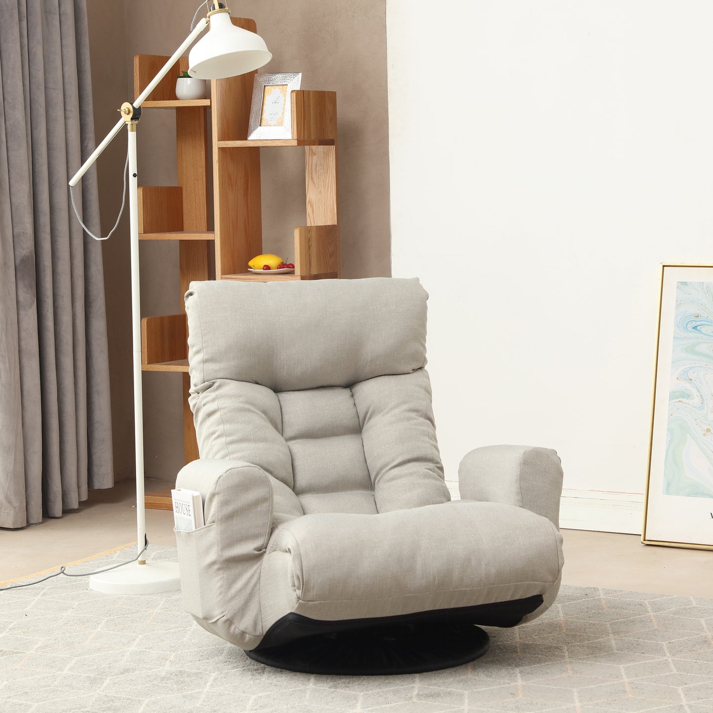 Tête et taille réglables, chaise de jeu, chaise longue dans le salon, canapé rotatif à 360 degrés, siège rotatif, chaise longue de loisirs