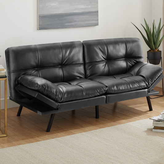 Sweetcrispy Canapé-lit futon – Canapé-lit futon convertible, causeuse convertible en mousse à mémoire de forme pour le salon