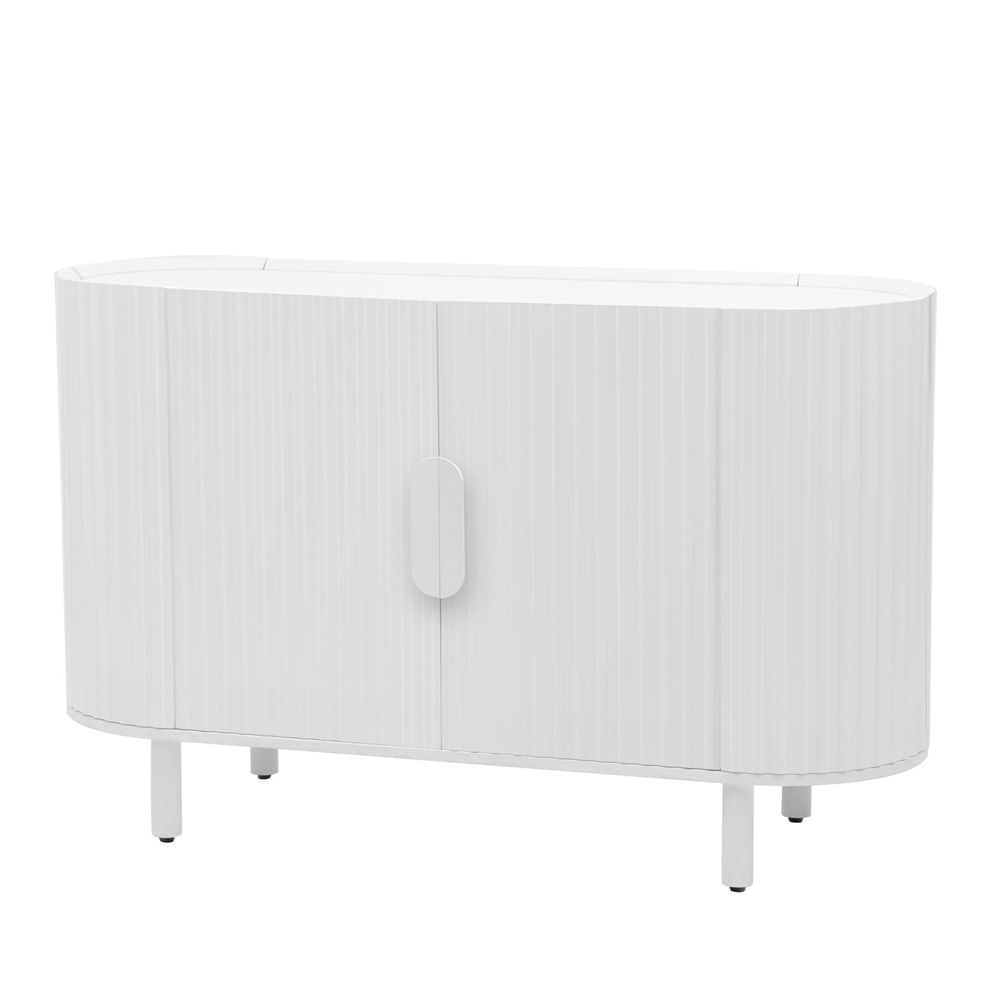 U-Style Curved Design Light Luxury Sideboard with Adjustable Shelves,Suitable for Living Room,Study and Entrance