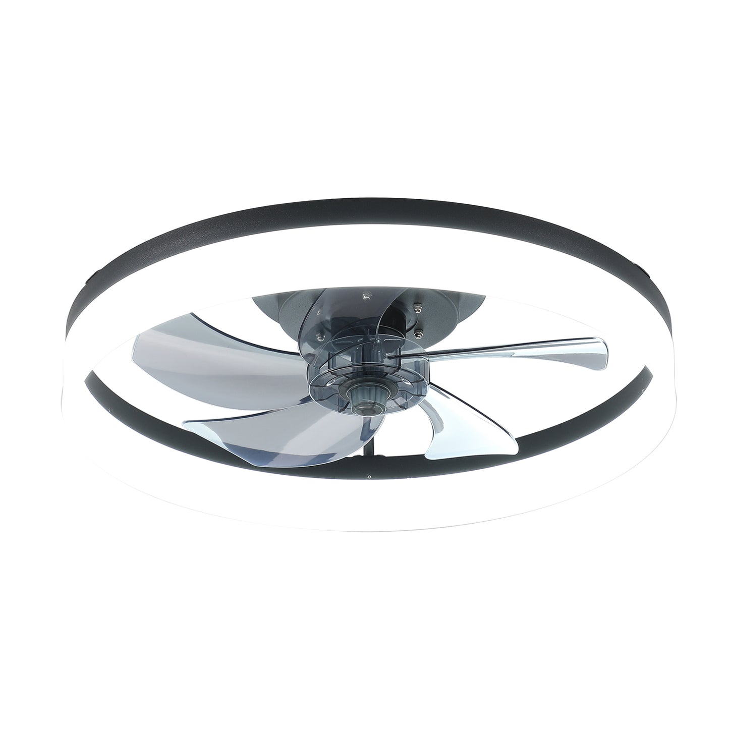 Smart Remote Ceiling Fan with Lights - 2-in-1 Semi-Enclosed Design for Low Ceilings