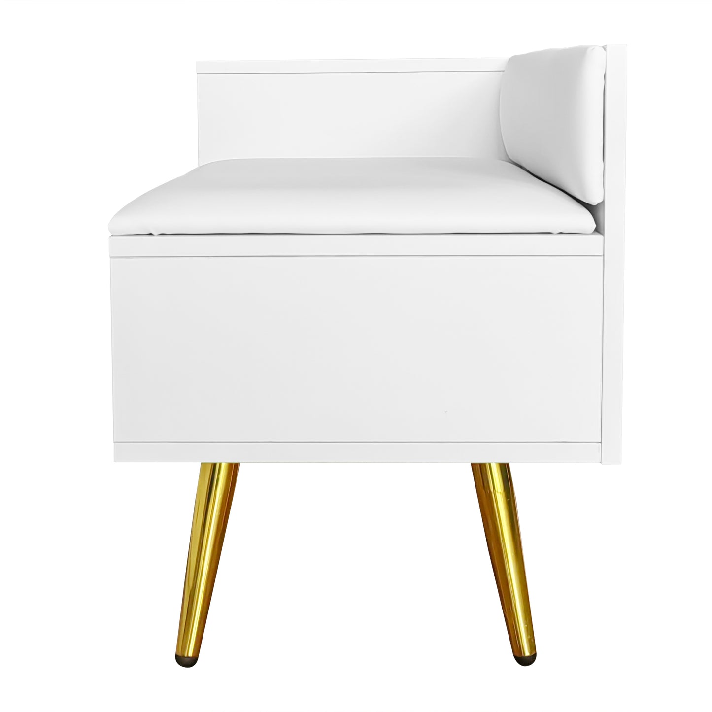 TREXM Modern Shoe Storage Bench with Hidden Storage and Upholstered Cushions for Bedside, Living Room and Entryway (White)